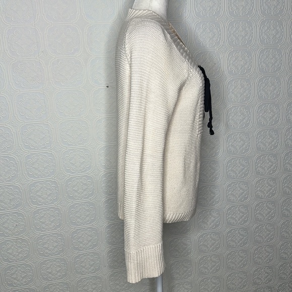 Marled Reunited Clothing | Cream Knit Pull Over Bell Sleeves Blue Lace U… - Picture 2 of 9